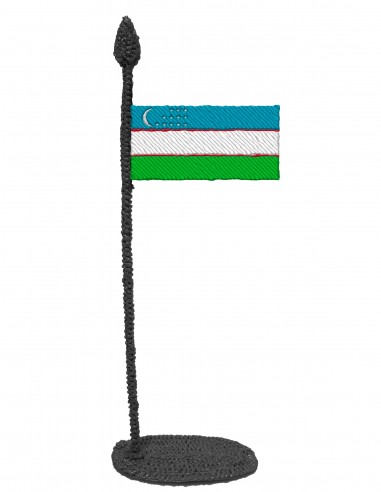 Флаг Узбекистана (Трафарет для 3D-ручки)